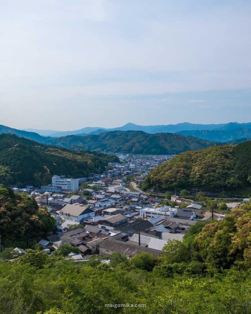 Sakawa Town views with mountain in the background in japan