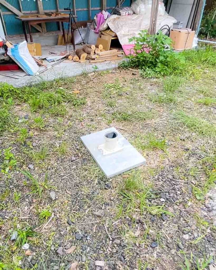 completed cement form for toilet