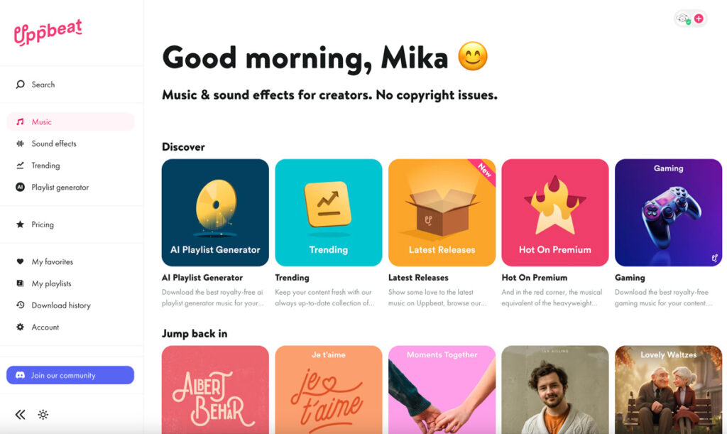 uppbeat premium music subscription