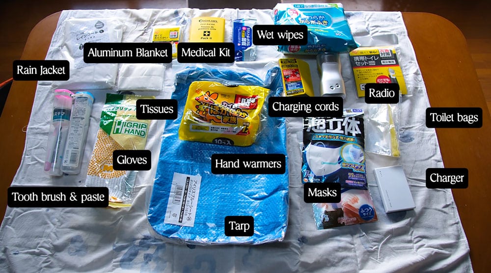 natural disaster and typhoon preparation kit and contents