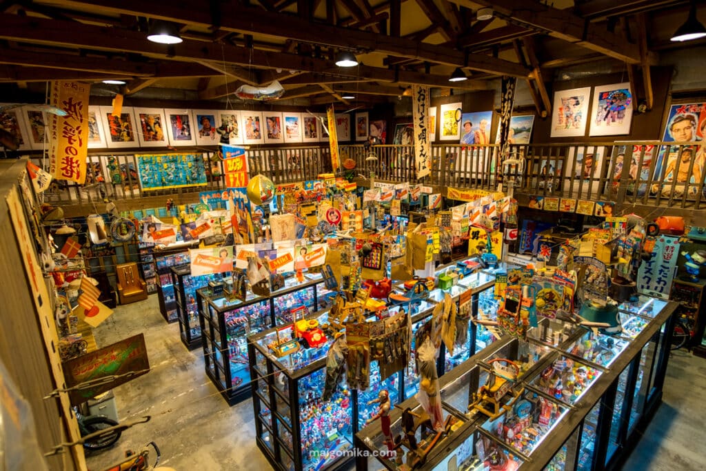 Interior of Dagashiya Dream Museum with collection of Showa era toys