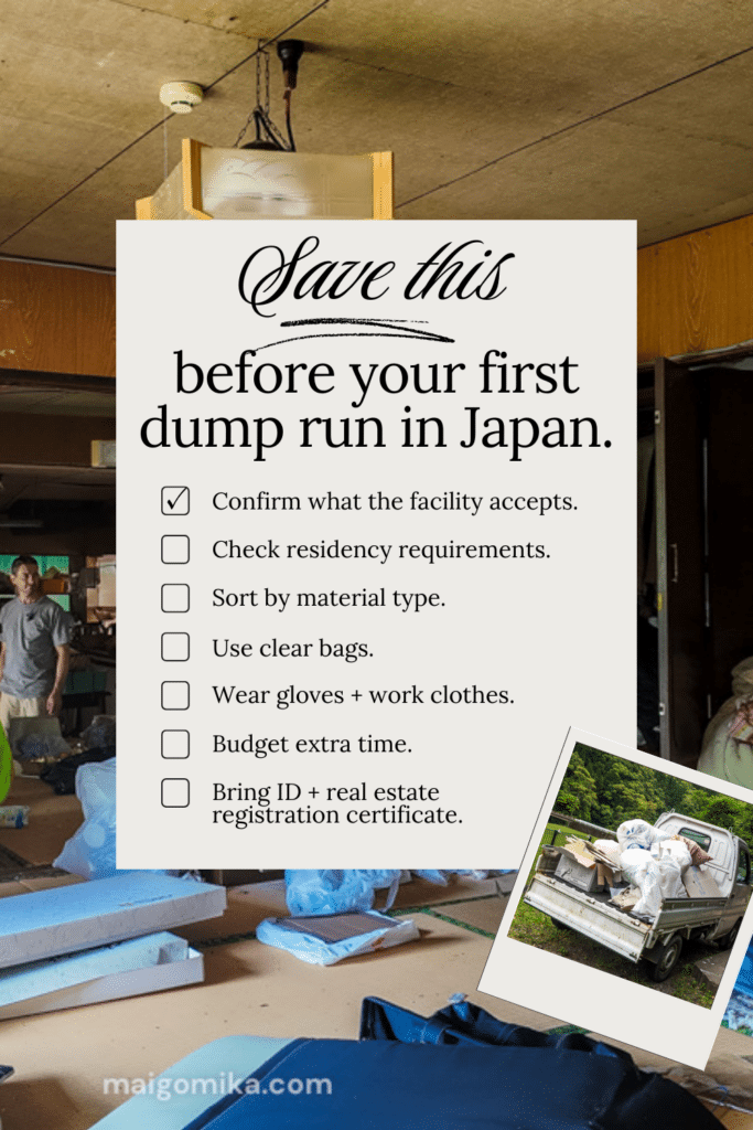 Garbage disposal in Japan graphic checklist